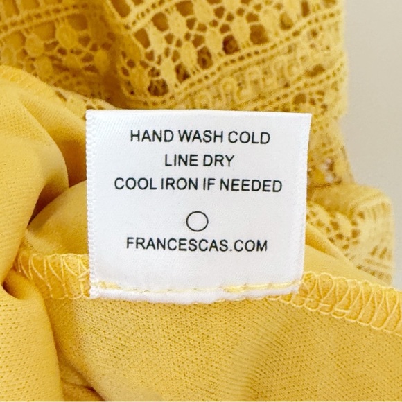 NWT MIAMI Summer Yellow lace tiered dress M - Picture 8 of 9